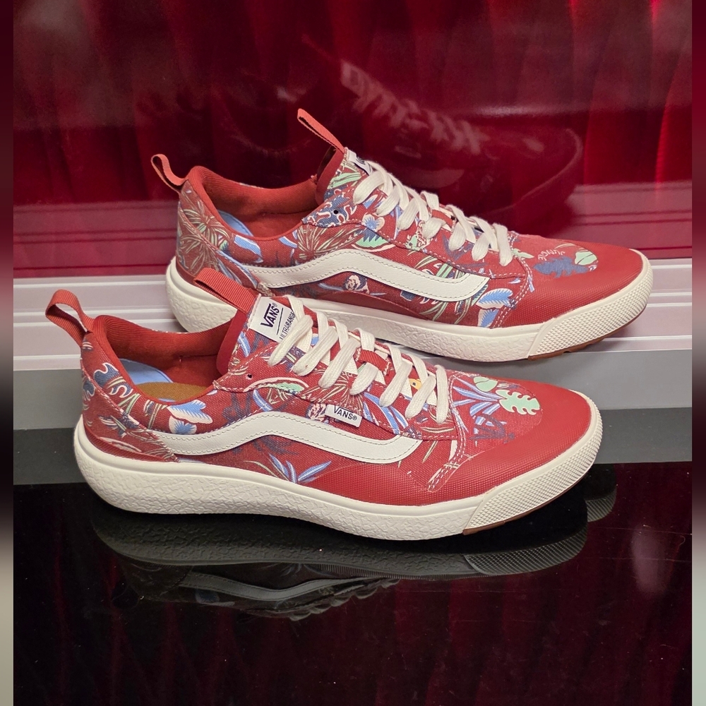 Vans Red Floral Men's Shoes
